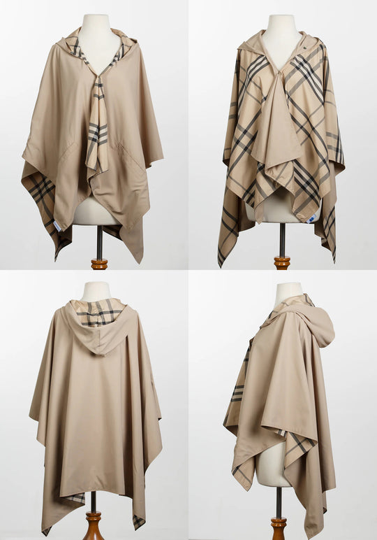 Camel & Plaid RAINRAP | Women's Rain Wrap Jacket - fashionable and practical rain gear by RAINRAPS