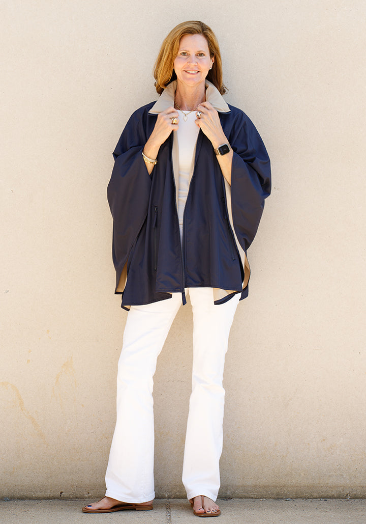 Navy & Camel SPORTYRAP | Woman's Rain Jacket (Pre-Order Shipping July 27)