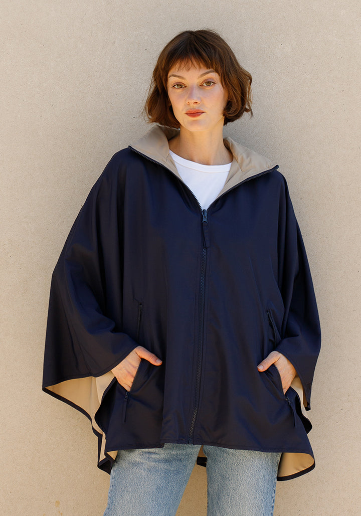 Navy & Camel SPORTYRAP | Woman's Rain Jacket (Pre-Order Shipping July 27)