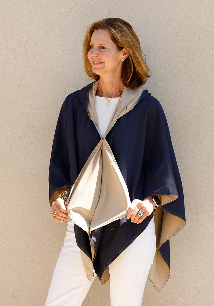 Navy & Camel RAINRAP | Women's Rain Wrap Jacket (Pre-Order Shipping July 27)