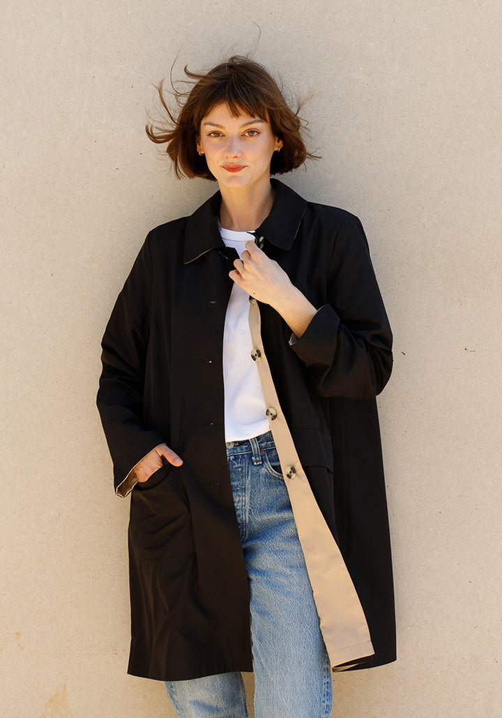 Black & Camel RAINTRENCH (with detachable hood) | Rain Trench Coat (Pre-Order Shipping July 27)