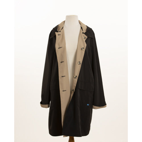 Black & Camel RAINTRENCH (with detachable hood) | Rain Trench Coat - fashionable and practical rain gear by RAINRAPS