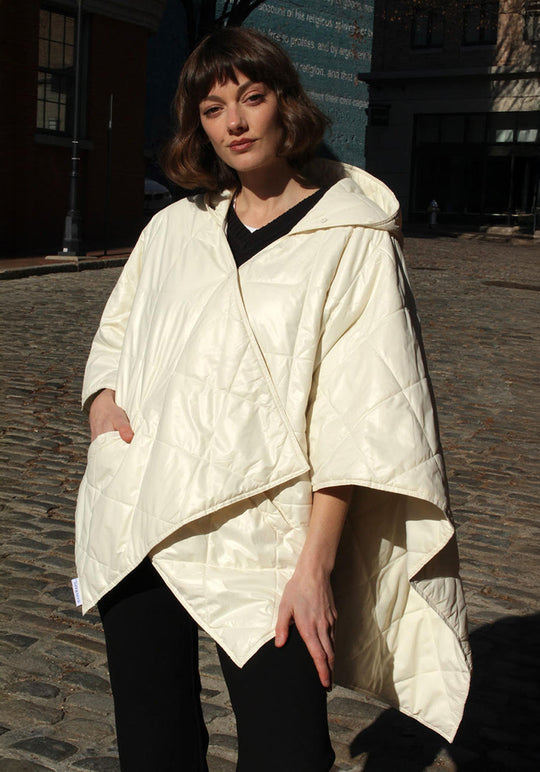 Ivory PUFFERRAP | Women's Rain Puffer Jacket - fashionable and practical rain gear by RAINRAPS