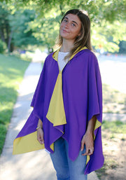 Hooded Purple & Gold RAINRAP - fashionable and practical rain gear by RAINRAPS